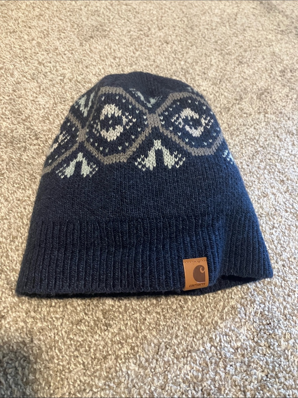 CARHARTT SPRINGVALE FAIR ISLE PATTERN OUTDOOR WINTER KNIT BEANNIE HAT ADULT SIZE